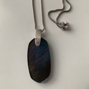 Kendra Scott Inez Necklace Silver Mother of Pearl